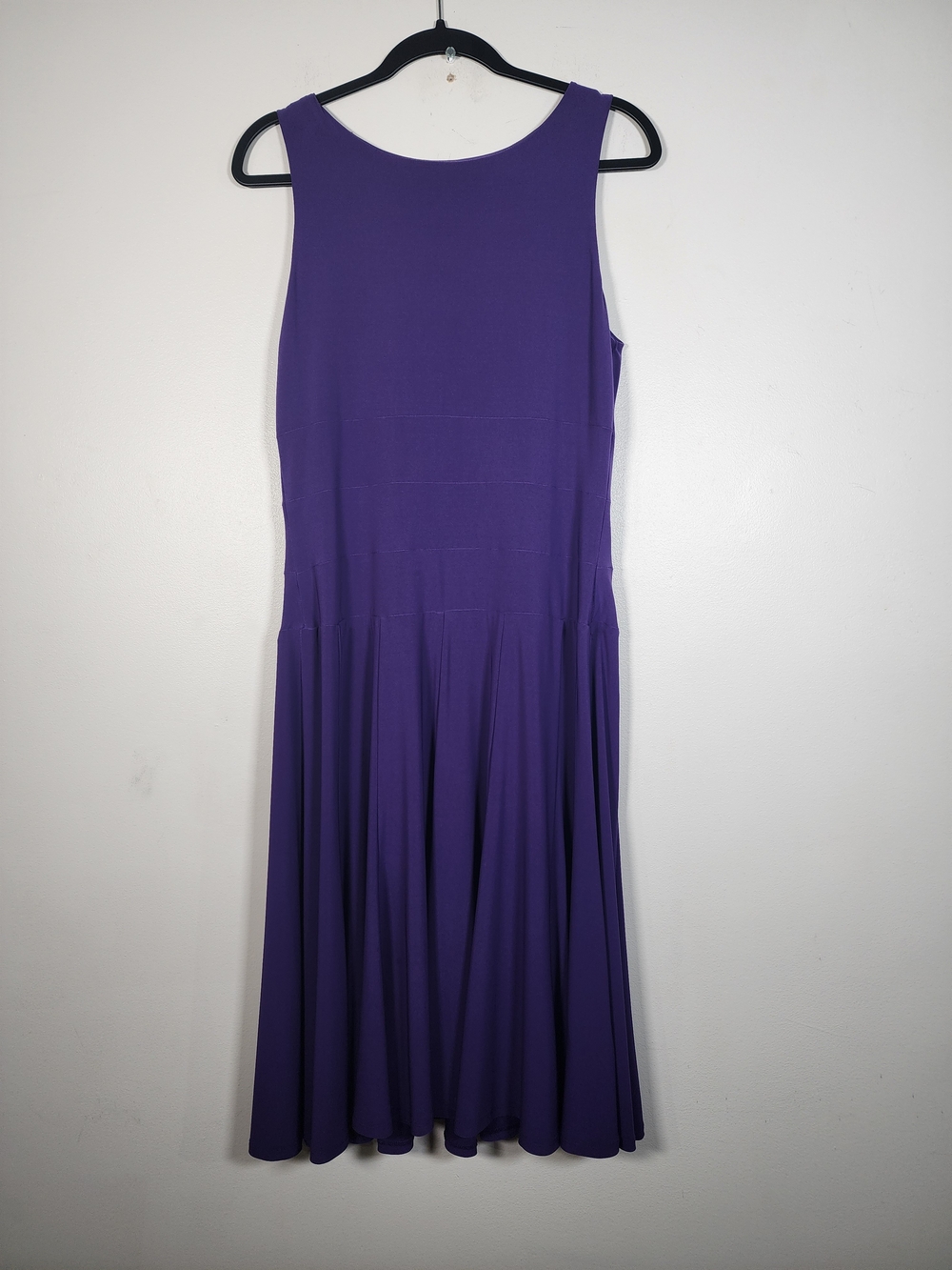 Ralph Lauren Sleeveless Purple Flared Midi Dress